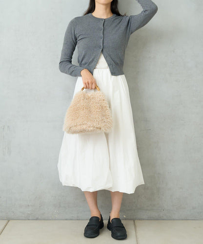 FUR BAMBOO TOTE 毛絨竹柄托特包