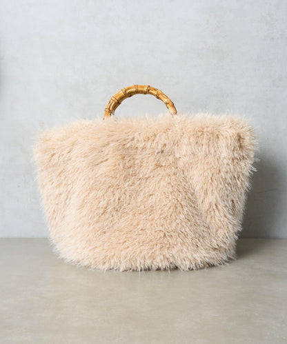 FUR BAMBOO TOTE 毛絨竹柄托特包