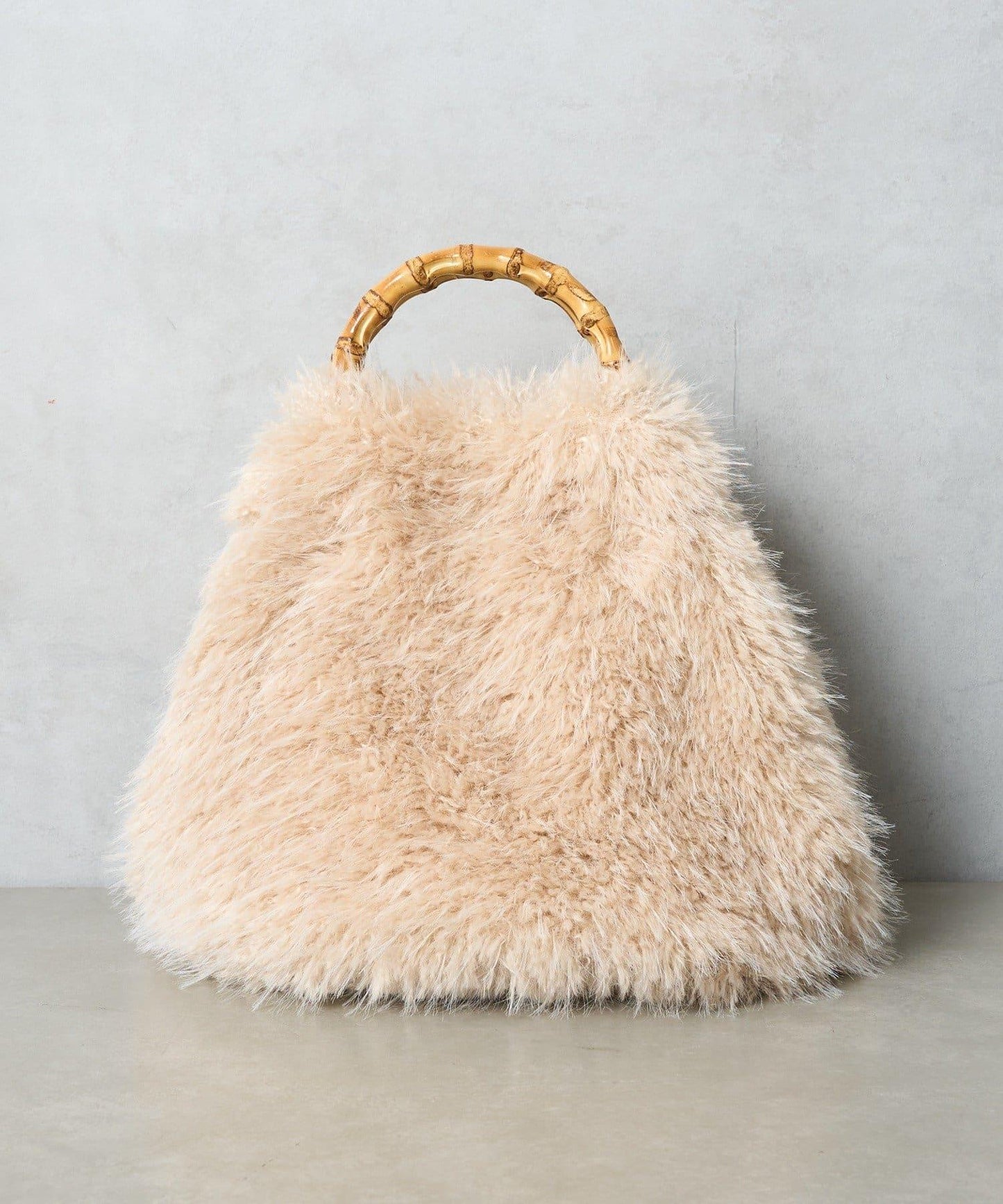 FUR BAMBOO TOTE 毛絨竹柄托特包