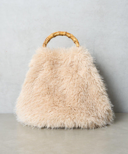 FUR BAMBOO TOTE 毛絨竹柄托特包