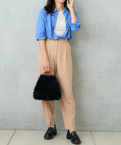 FUR BAMBOO TOTE 毛絨竹柄托特包