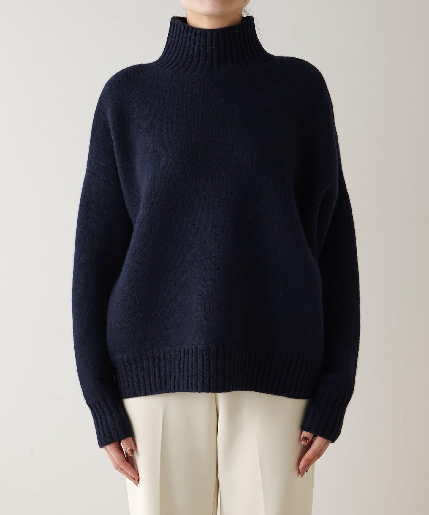 【Drawing Numbers】接結寬鬆高領針織衫