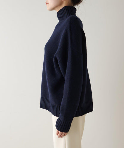 【Drawing Numbers】接結寬鬆高領針織衫