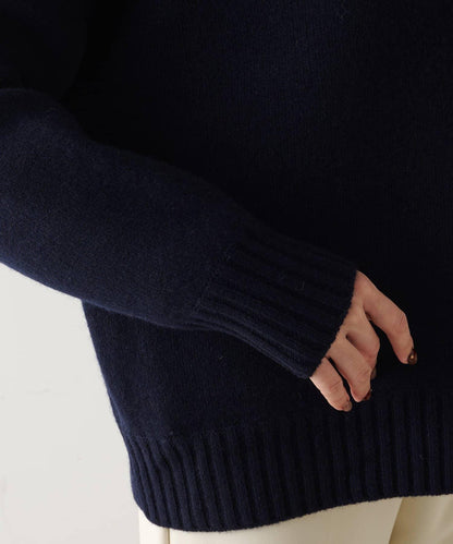 【Drawing Numbers】接結寬鬆高領針織衫