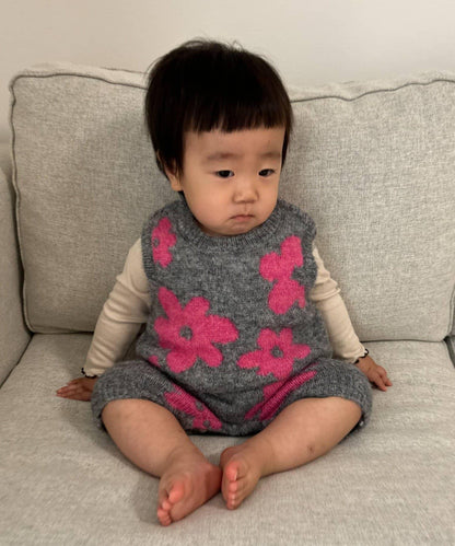 【BABY】全印花花卉針織連體衣