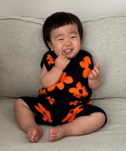 【BABY】全印花花卉針織連體衣