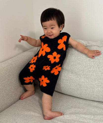 【BABY】全印花花卉針織連體衣