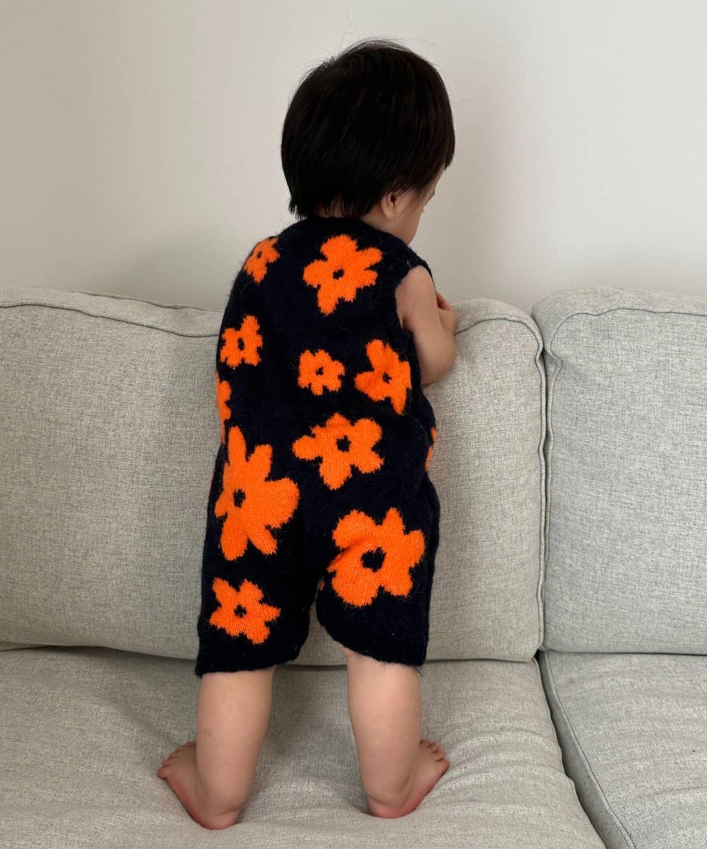 【BABY】全印花花卉針織連體衣