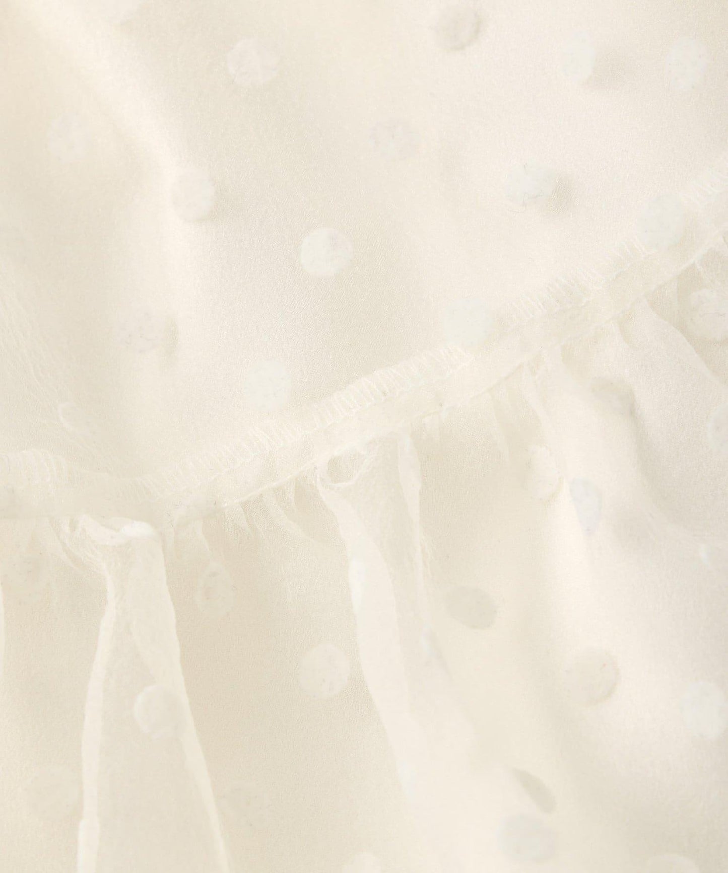 【miki監修・3尺碼可選】波點植絨層疊半身裙（白色）