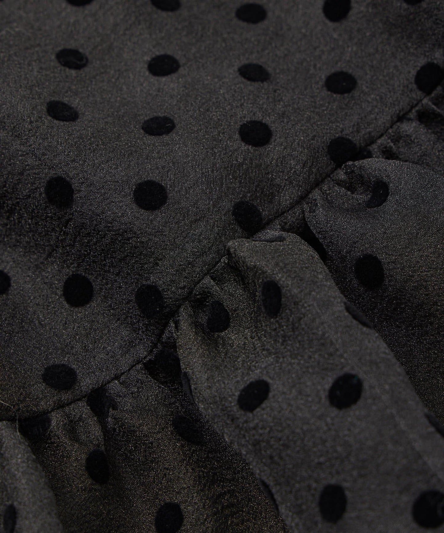 【3尺碼可選】波點植絨層疊半身裙（黑色）