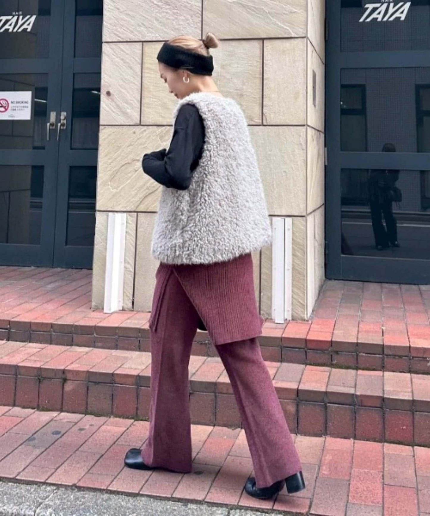 【PON企畫】顯瘦前後兩穿毛絨針織吊帶長款上衣