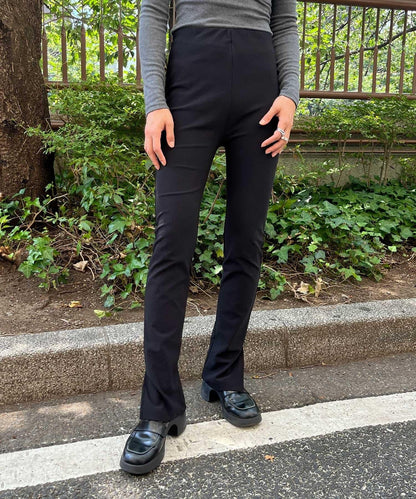 羅紋開叉針織褲