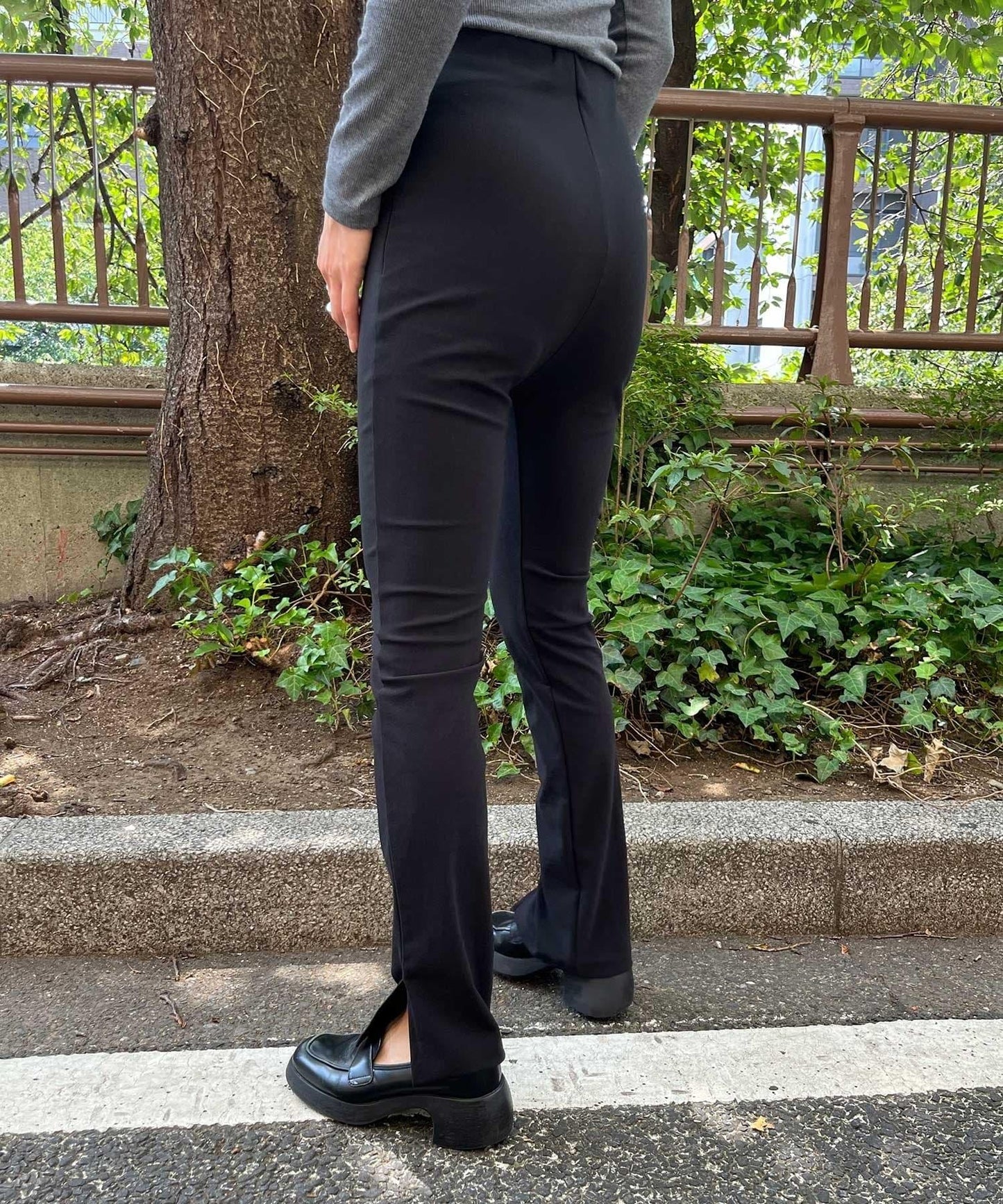 羅紋開叉針織褲