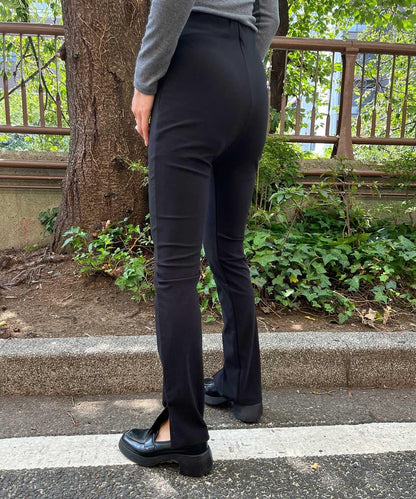 羅紋開叉針織褲