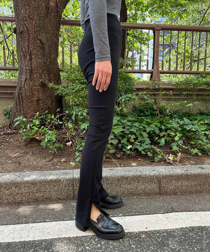 羅紋開叉針織褲