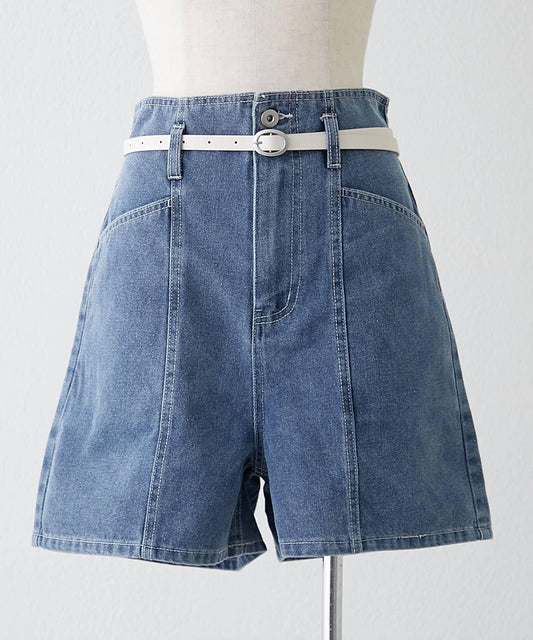 【RMAF】附腰帶短款牛仔褲