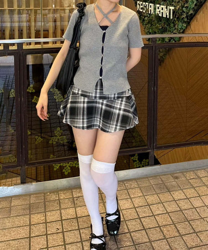 【RMAF】格子迷你半身裙褲