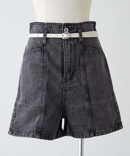 【RMAF】附腰帶短款牛仔褲