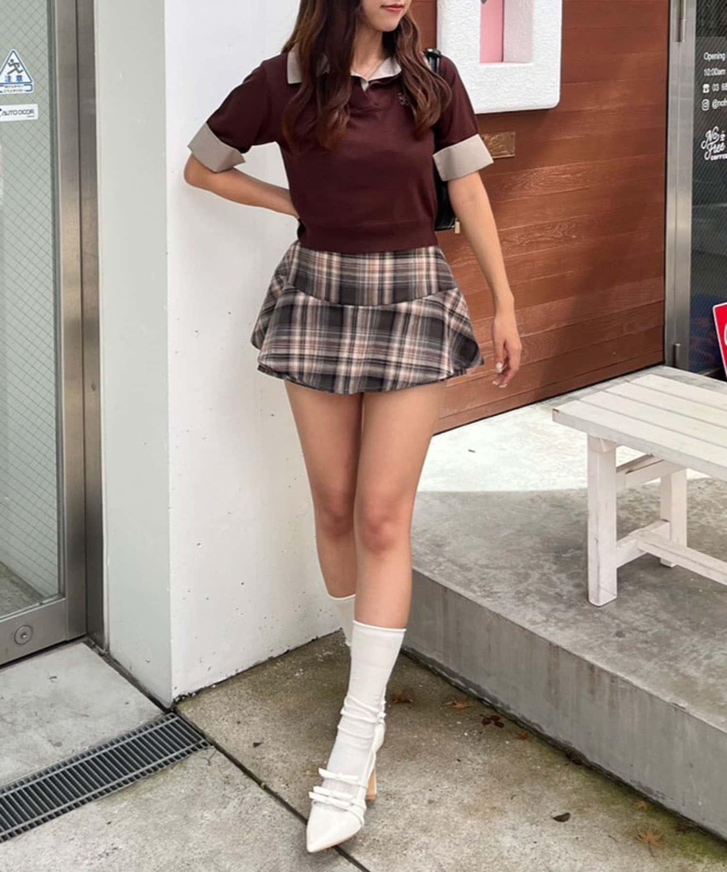 【RMAF】格子迷你半身裙褲