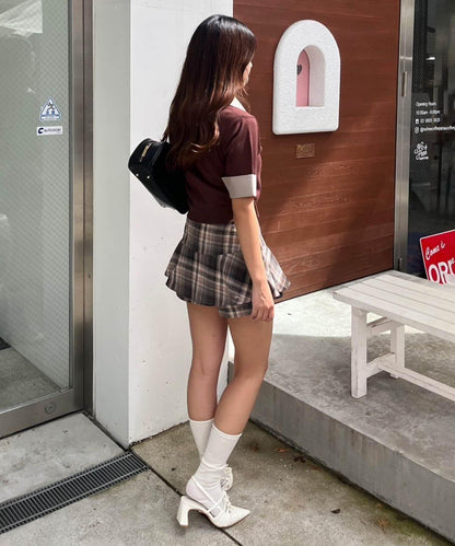 【RMAF】格子迷你半身裙褲