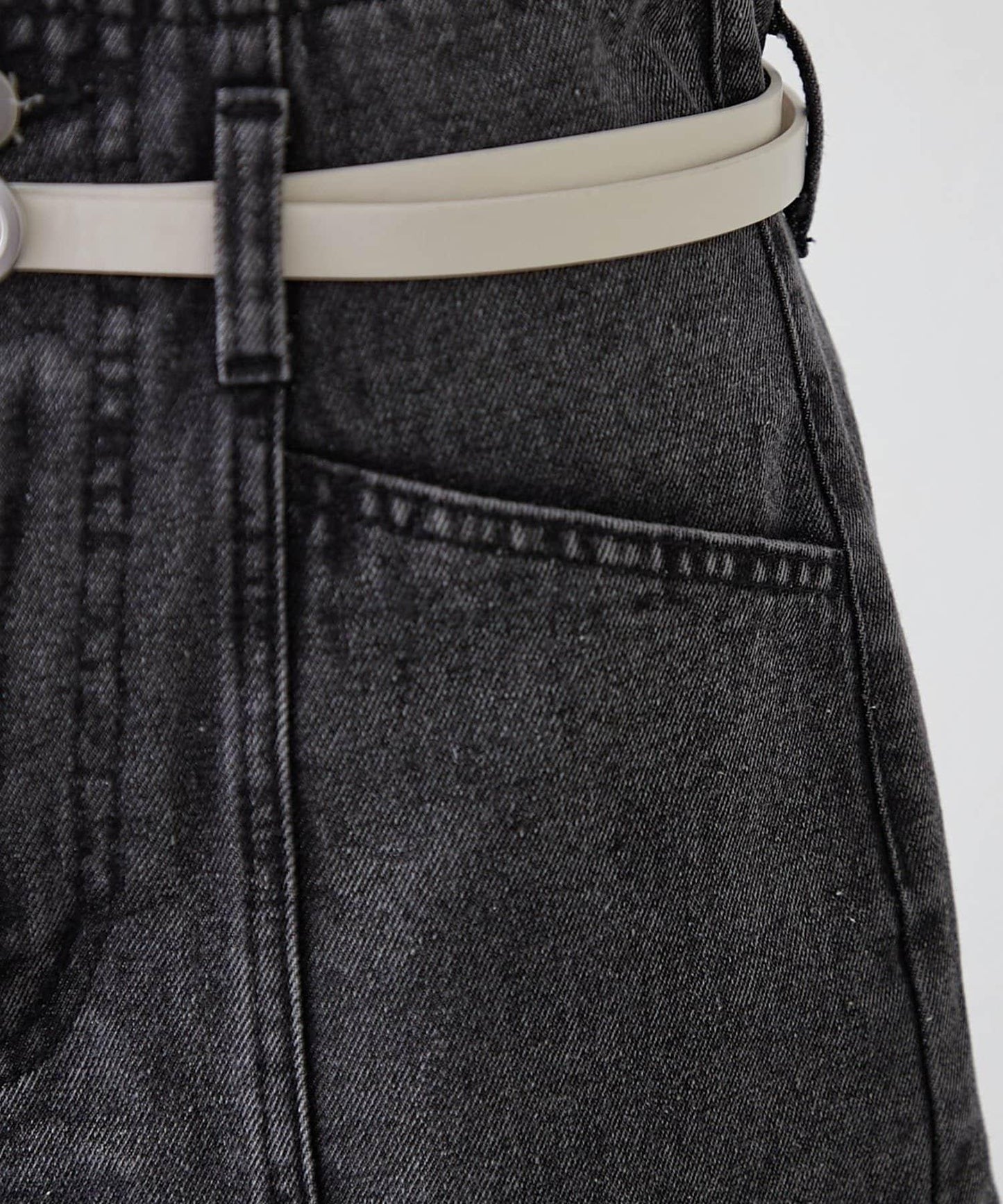 【RMAF】附腰帶短款牛仔褲