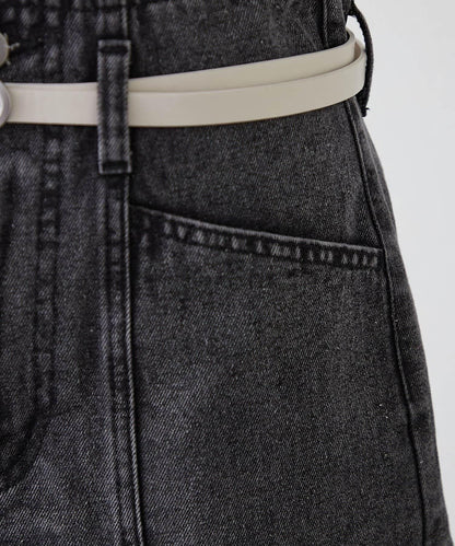 【RMAF】附腰帶短款牛仔褲