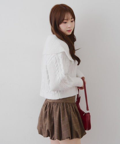 【RMAF】大翻領拉鍊針織衫