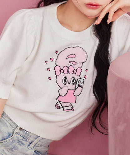 【one after another】西班牙風格短袖針織衫