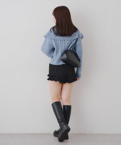 【RMAF】大翻領拉鍊針織衫