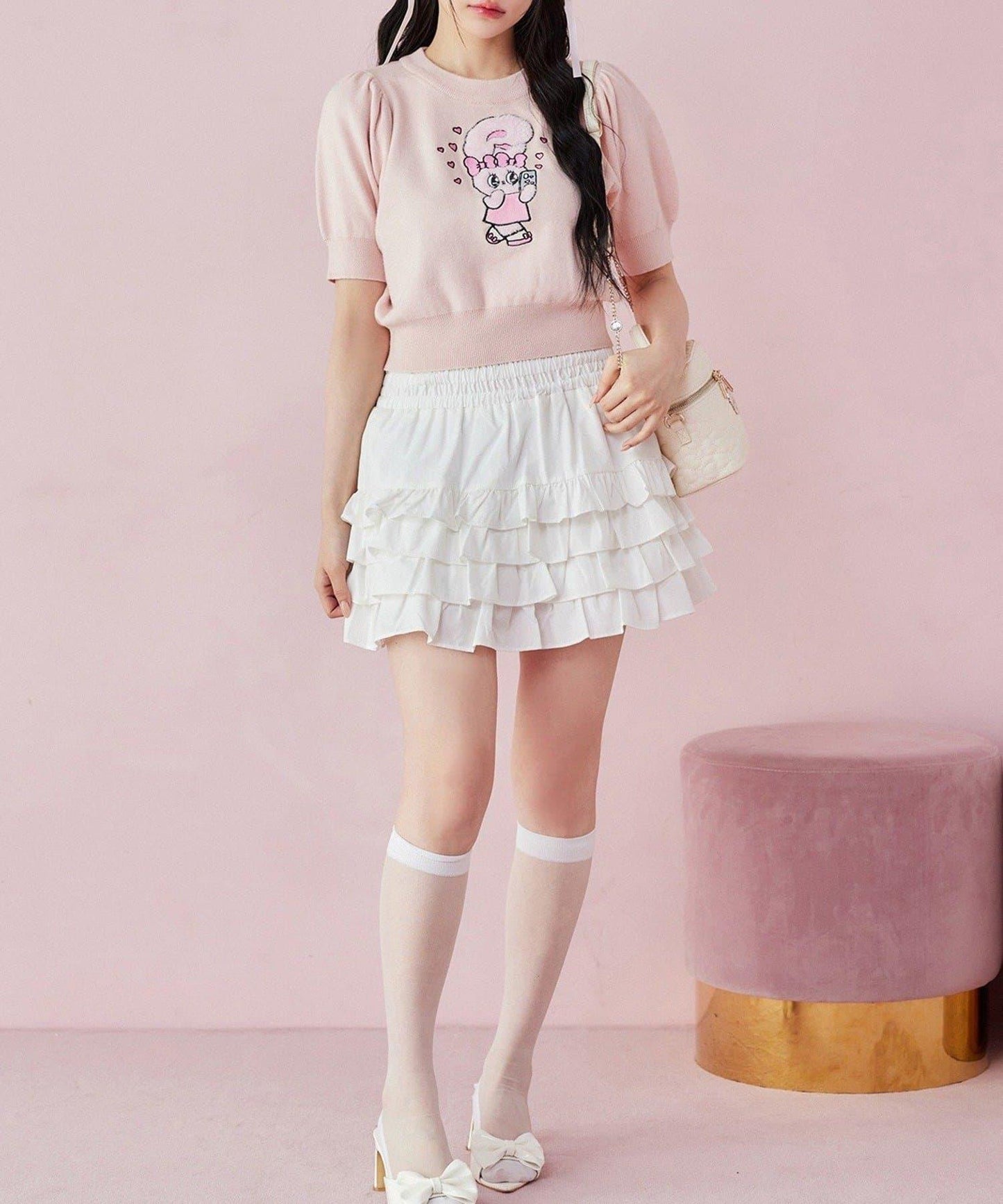 【one after another】西班牙風格短袖針織衫