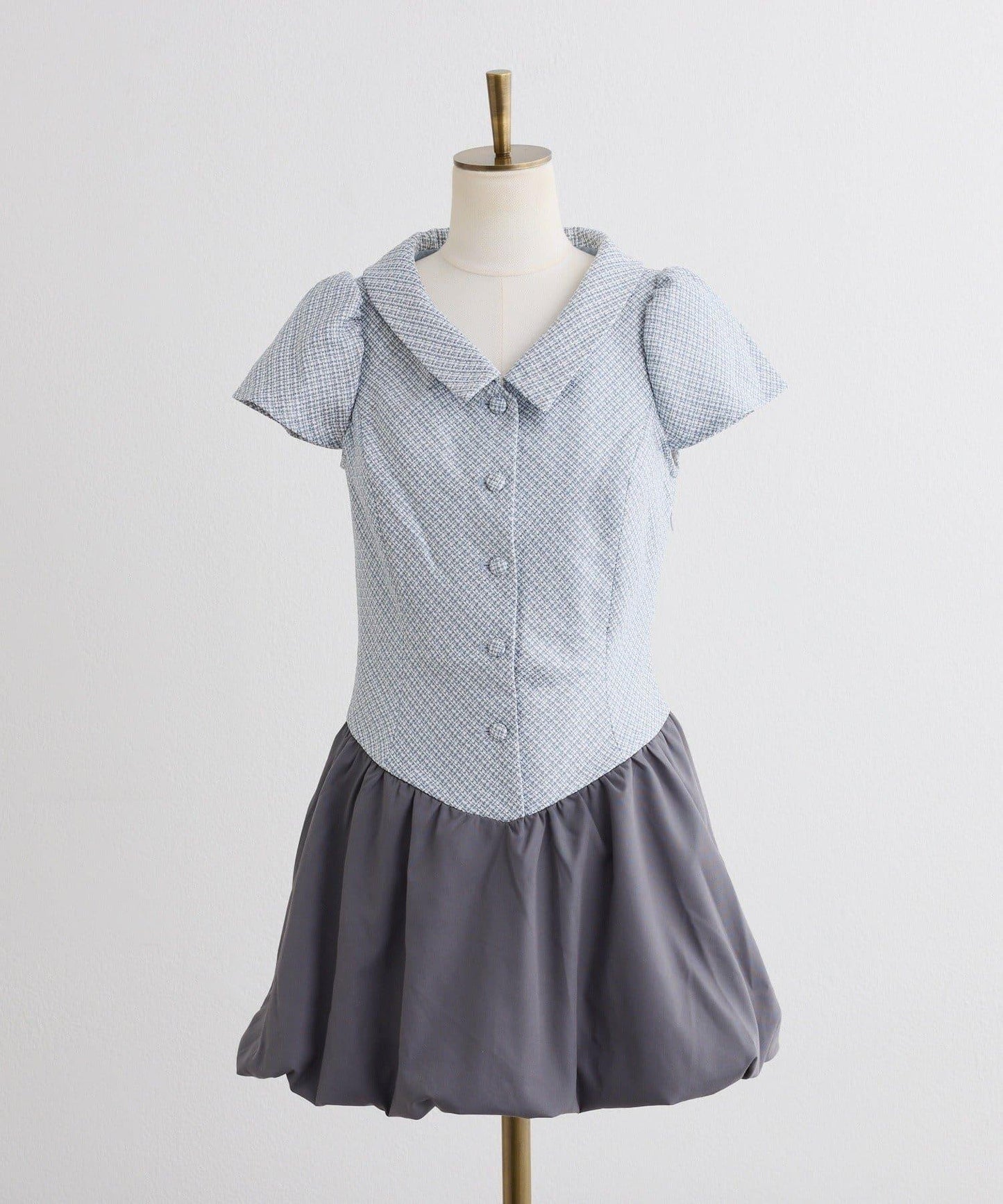 【one after another】泡泡袖迷你連衣裙