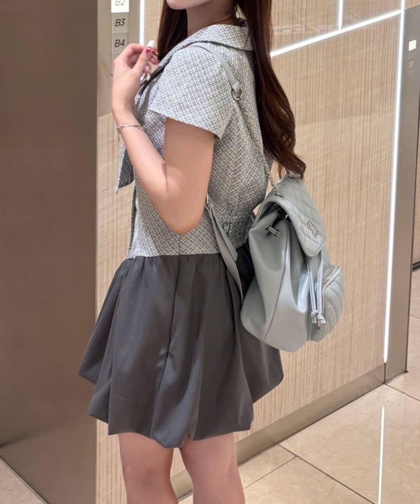 【one after another】泡泡袖迷你連衣裙