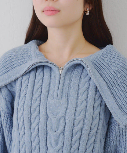 【RMAF】大翻領拉鍊針織衫