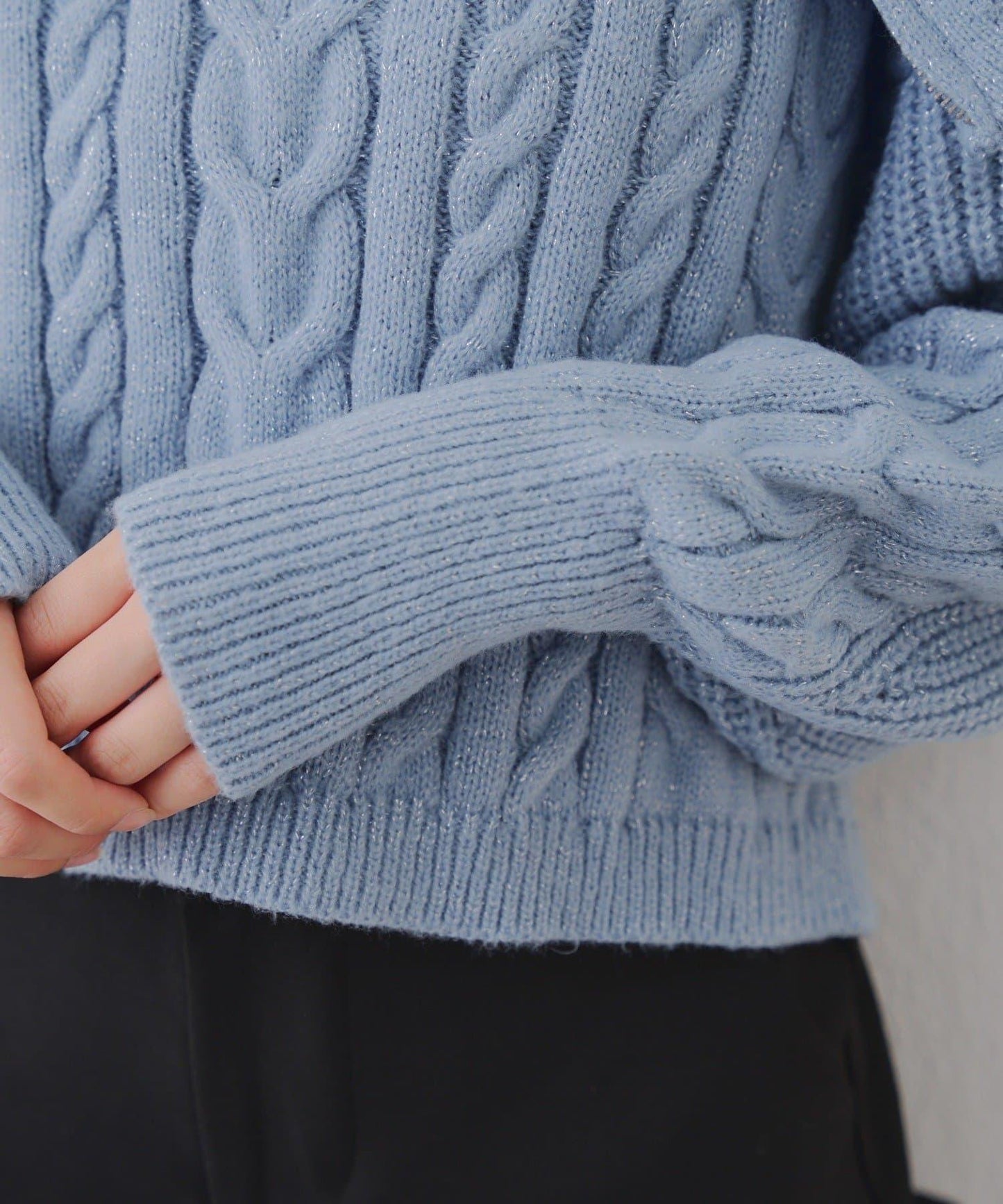 【RMAF】大翻領拉鍊針織衫