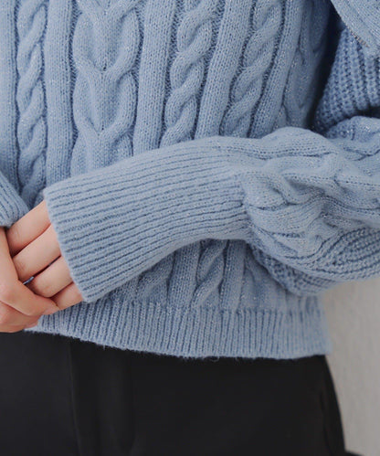 【RMAF】大翻領拉鍊針織衫