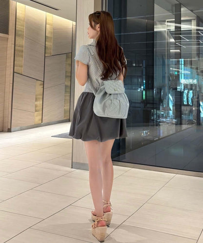 【one after another】泡泡袖迷你連衣裙