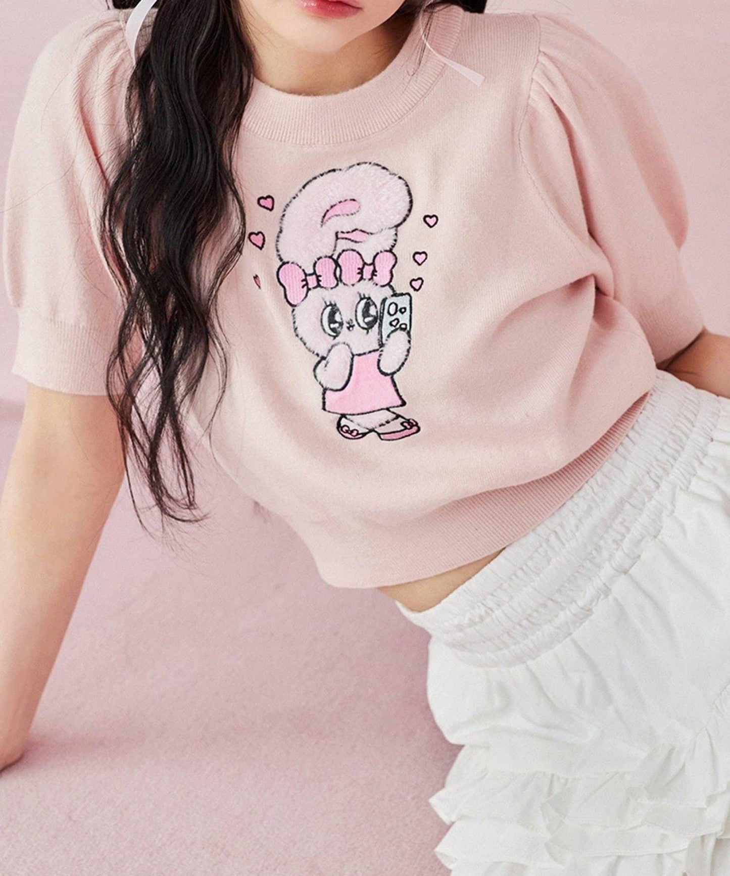 【one after another】西班牙風格短袖針織衫