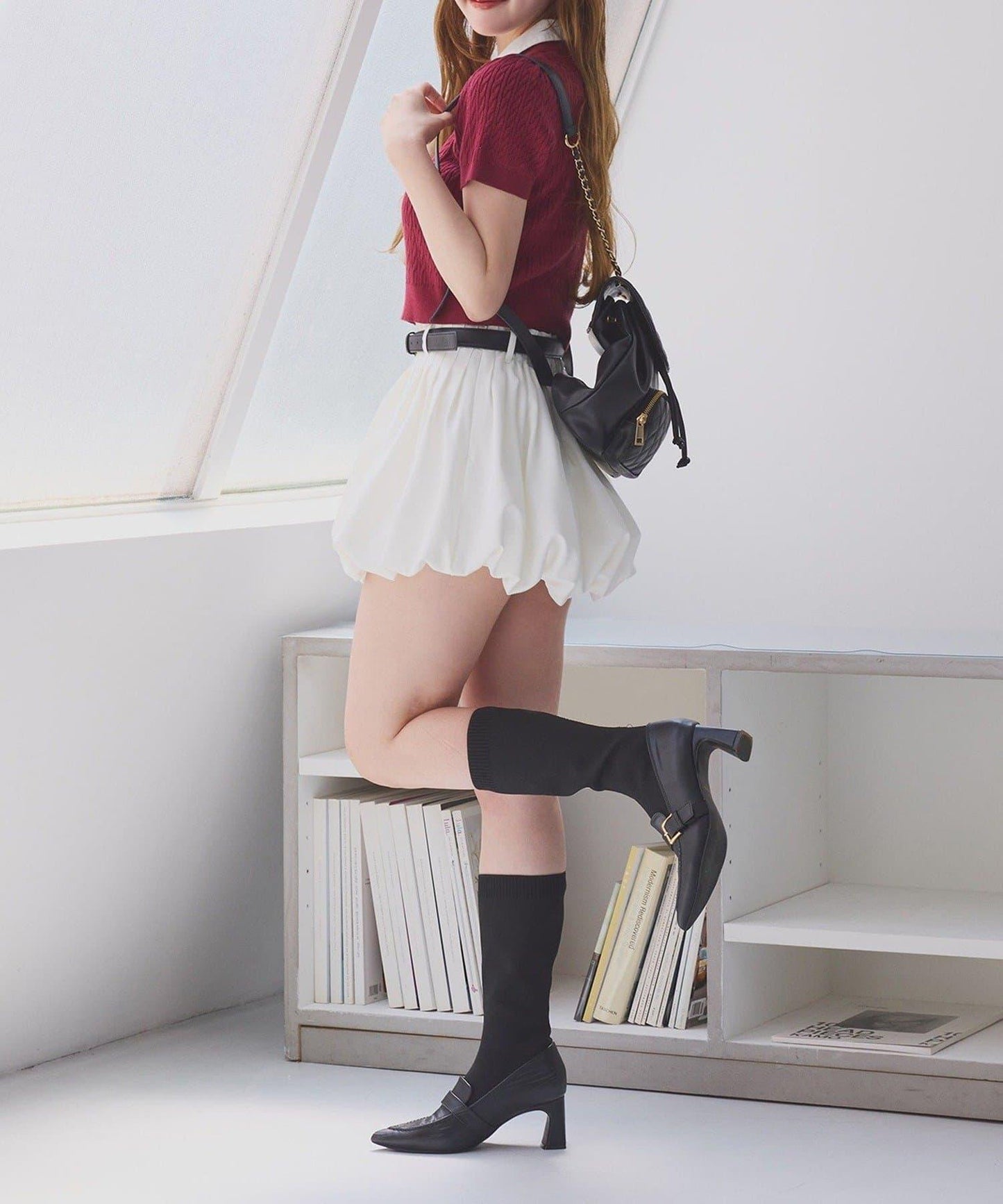 【one after another】2件裝翻領麻花針織衫