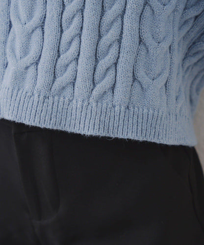 【RMAF】大翻領拉鍊針織衫