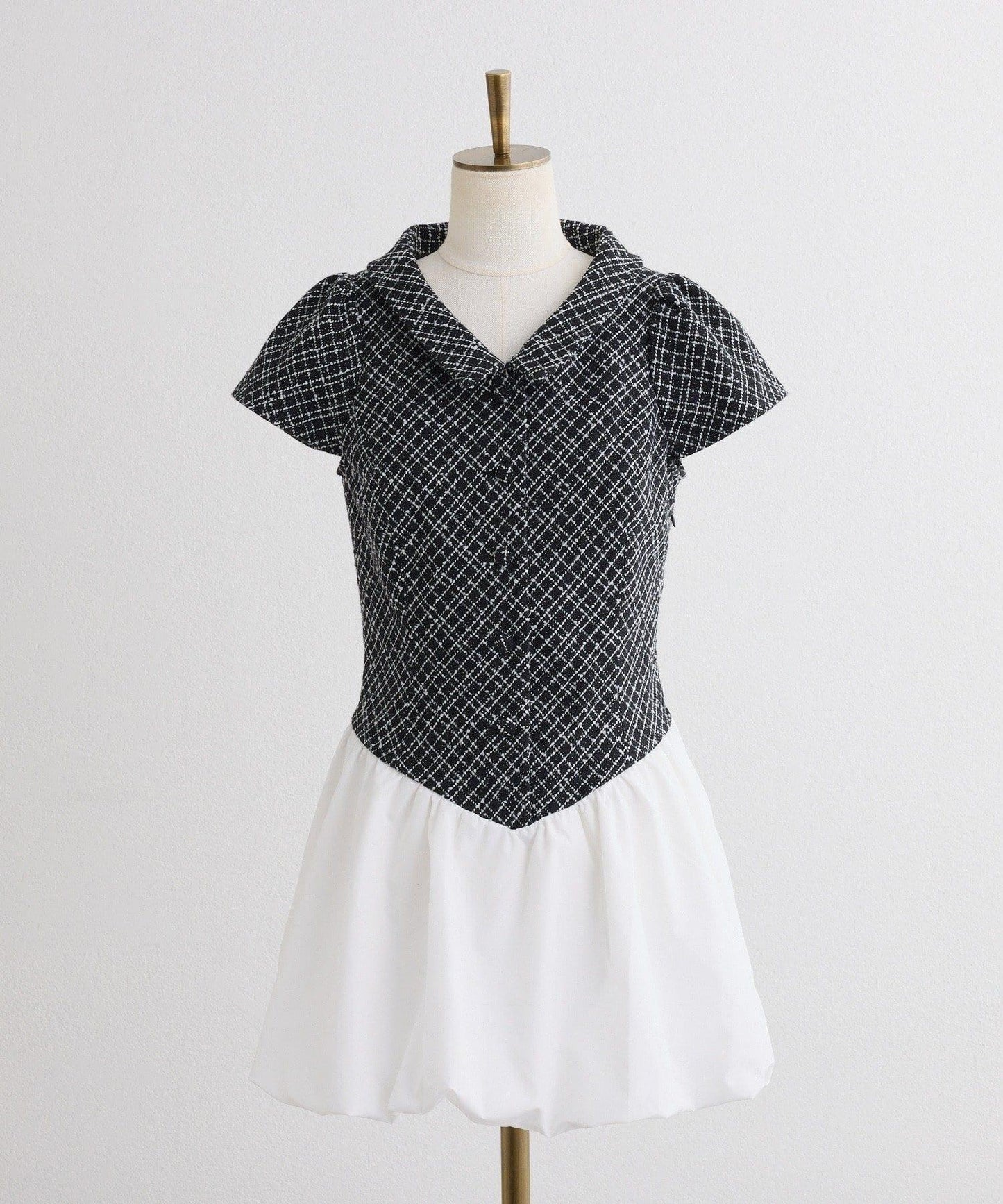 【one after another】泡泡袖迷你連衣裙