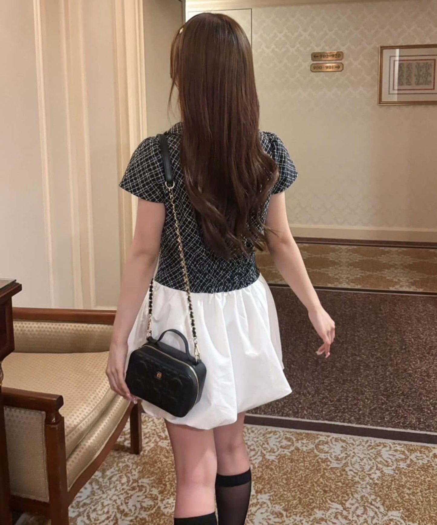 【one after another】泡泡袖迷你連衣裙