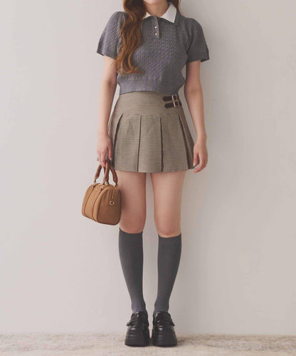 【one after another】2件裝翻領麻花針織衫