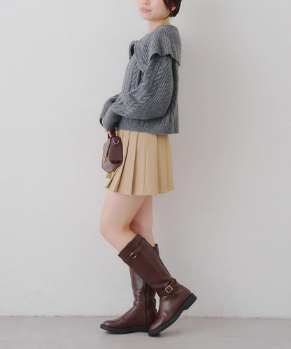 【RMAF】大翻領拉鍊針織衫