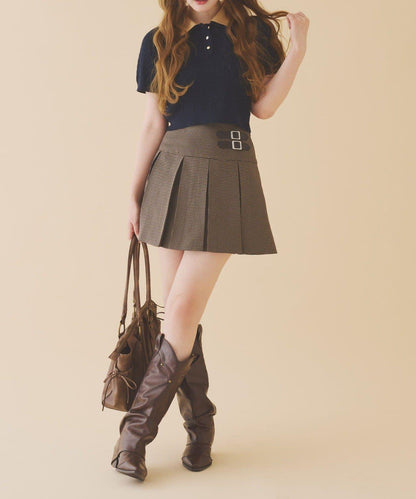 【one after another】2件裝翻領麻花針織衫