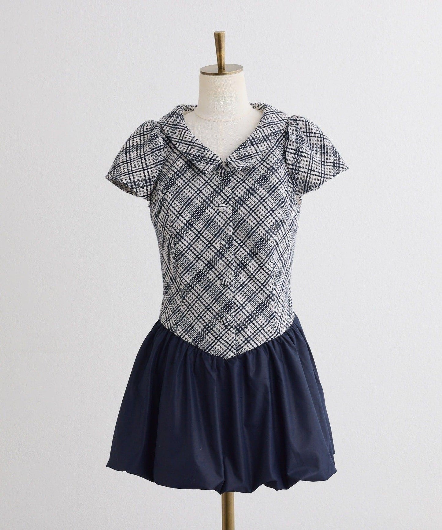 【one after another】泡泡袖迷你連衣裙