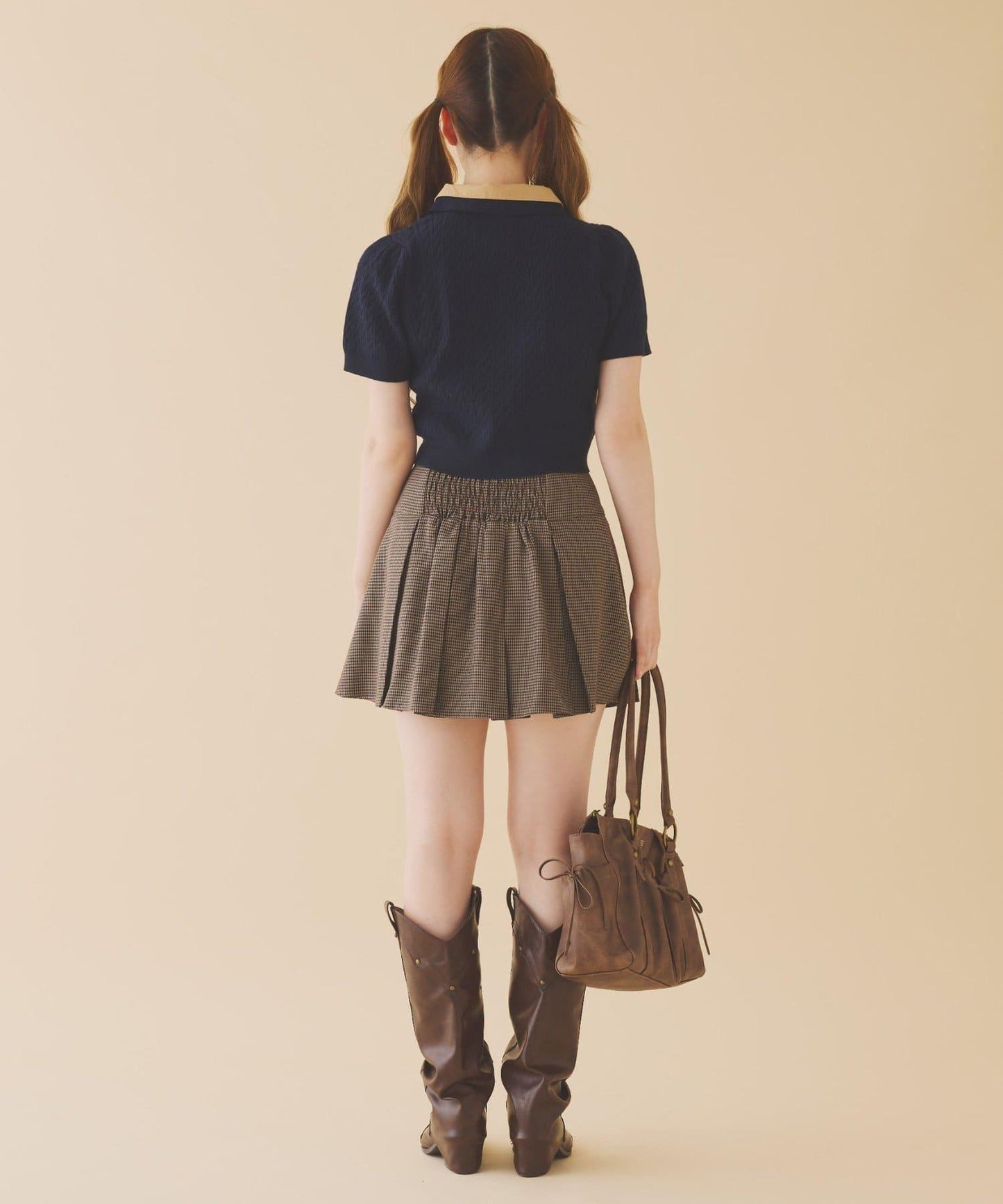 【one after another】2件裝翻領麻花針織衫