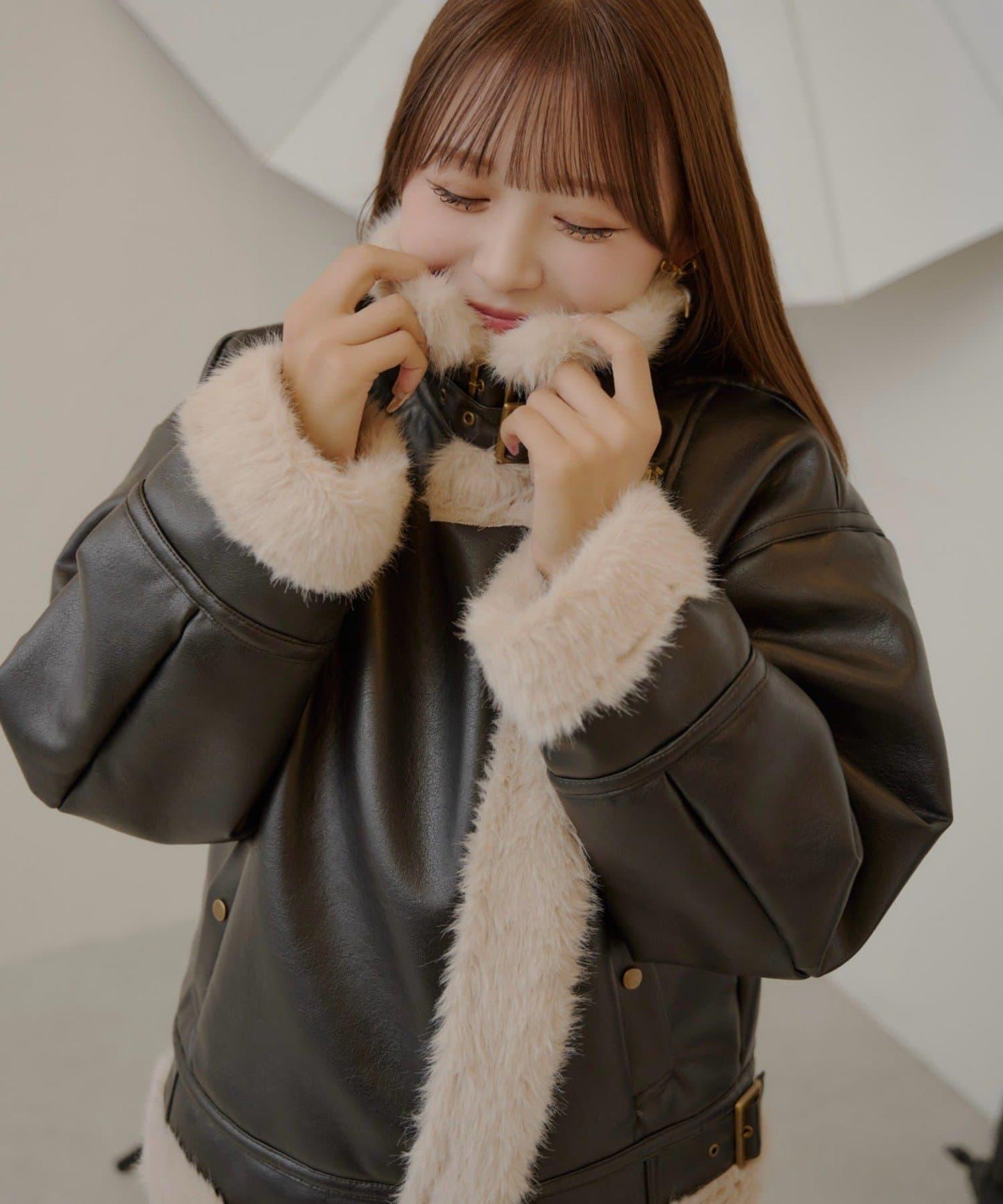 10月23日（週四）0點開售【ゆっぴ聯名企劃】仿毛皮短款機車夾克