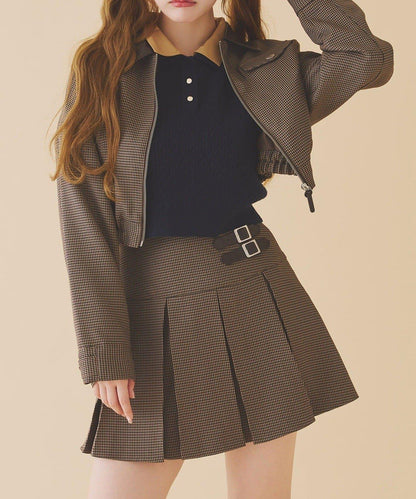 【one after another】2件裝翻領麻花針織衫