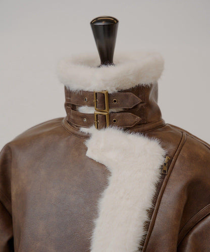 10月23日（週四）0點開售【ゆっぴ聯名企劃】仿毛皮短款機車夾克