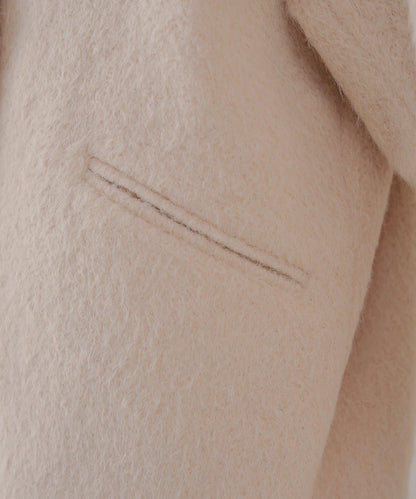 金色紐扣毛邊寬鬆大衣